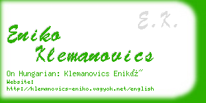 eniko klemanovics business card